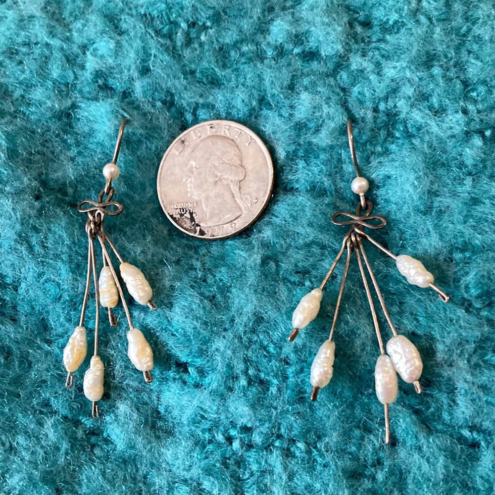 Vintage 1980’s Sterling silver & freshwater pearl earrings